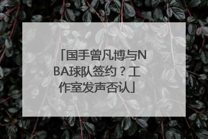 国手曾凡博与NBA球队签约？工作室发声否认